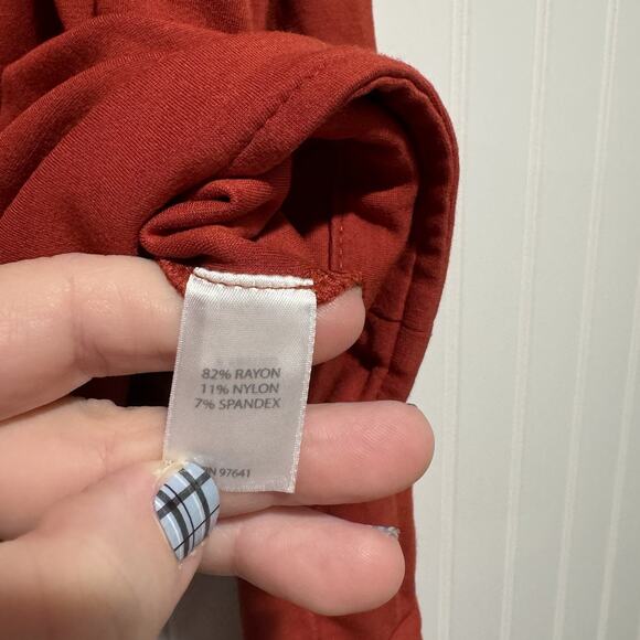 J Jill Wearever Double Face Jersey Flap Pocket Jacket Terra Cotta Size Medium - Picture 5 of 6